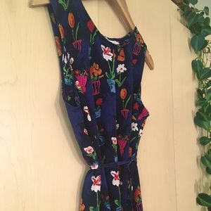 Vintage Floral Maxi Dress with Slit
